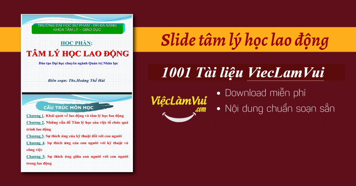 Slide tâm lý học lao động