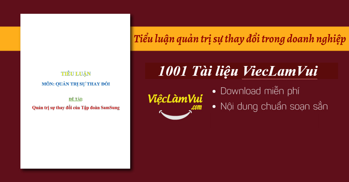 Tiểu luận quản trị sự thay đổi trong doanh nghiệp