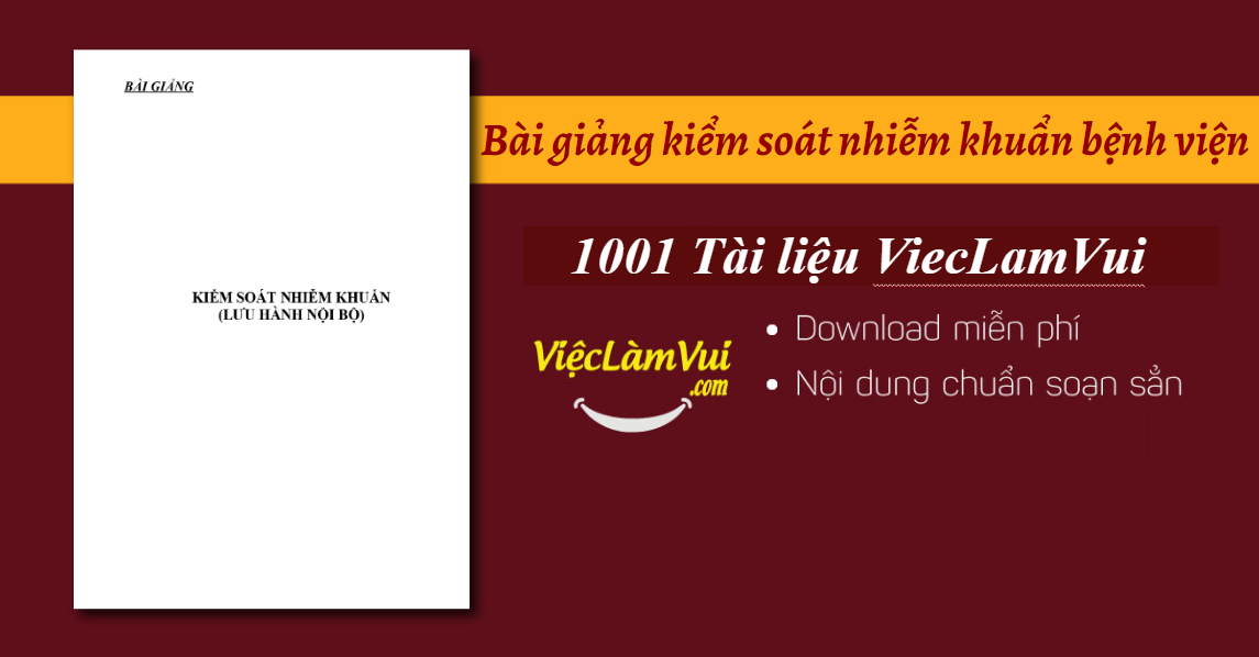 Bài giảng kiểm soát nhiễm khuẩn bệnh viện