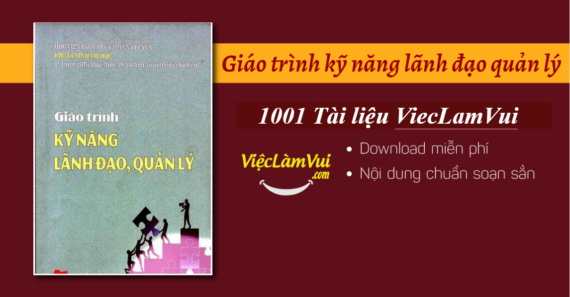 Giáo trình kỹ năng lãnh đạo quản lý PDF