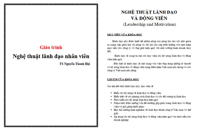 Giáo trình nghệ thuật lãnh đạo PDF