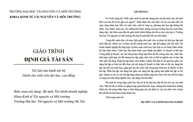 Download giáo trình định giá tài sản PDF