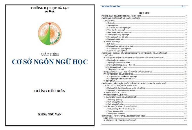 Giáo trình cơ sở ngôn ngữ học PDF