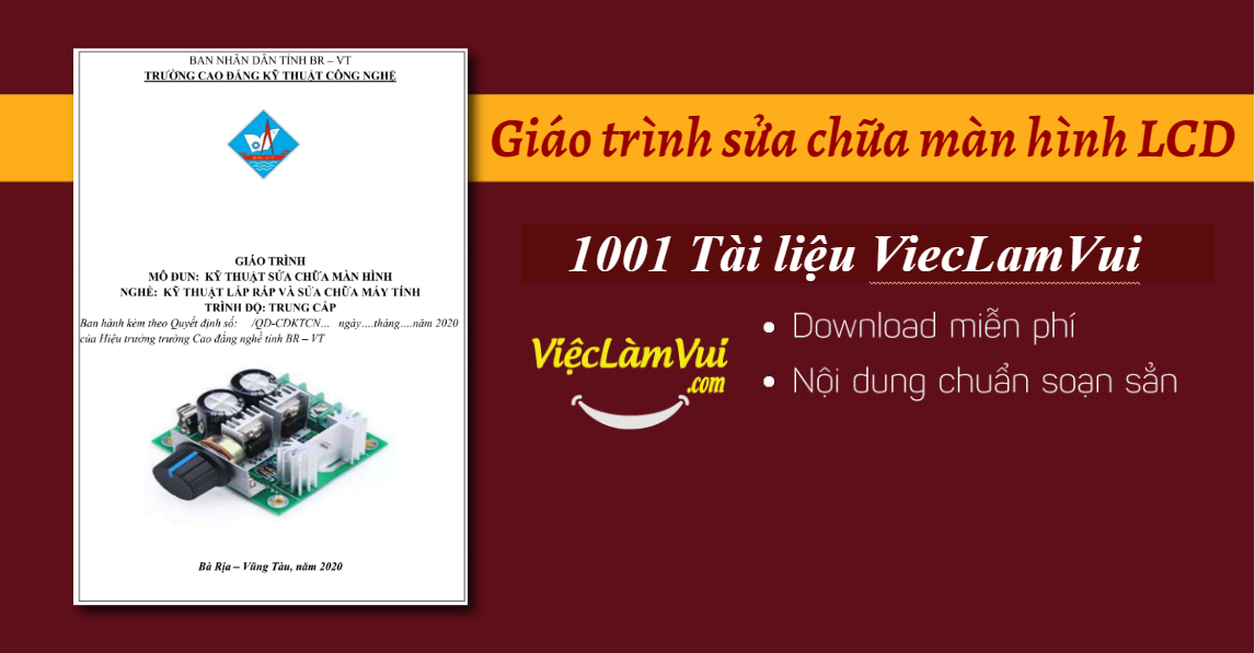 Giáo trình sửa chữa màn hình LCD