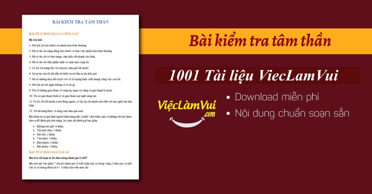 Bài kiểm tra tâm thần PDF