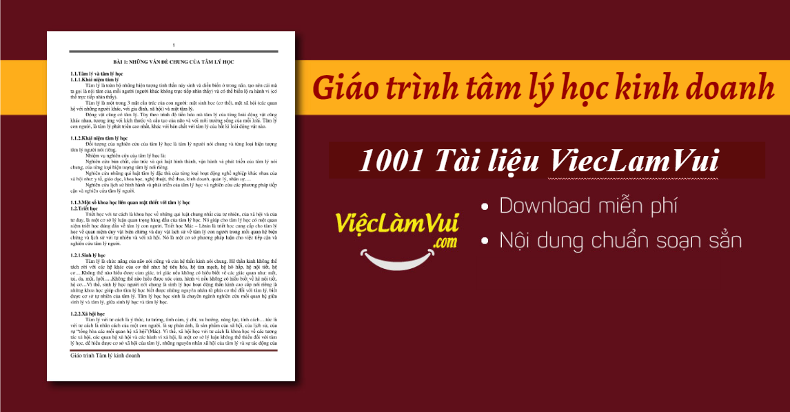 Giáo trình tâm lý học kinh doanh PDF