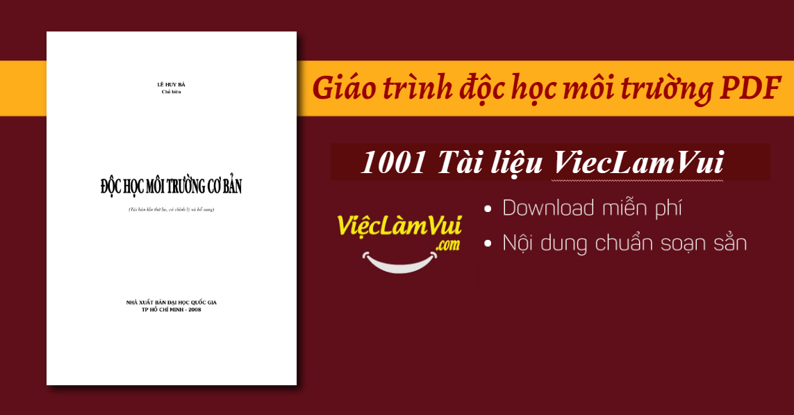 giáo trình độc học môi trường pdf - ViecLamVui