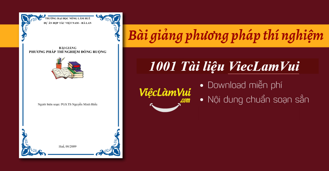 Bài giảng phương pháp thí nghiệm