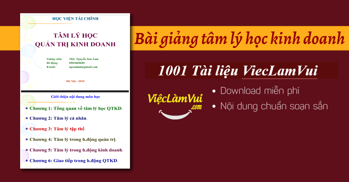 Bài giảng tâm lý học kinh doanh