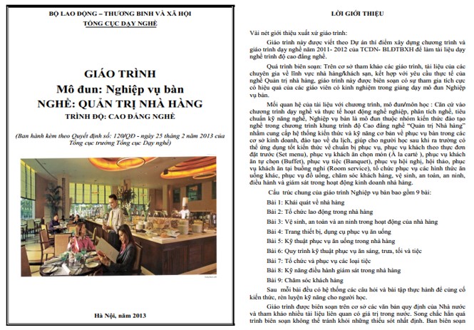 Giáo trình nghiệp vụ bàn PDF