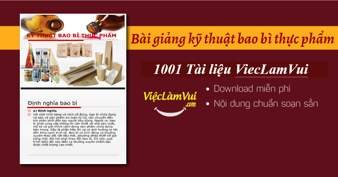 Bài giảng kỹ thuật bao bì thực phẩm