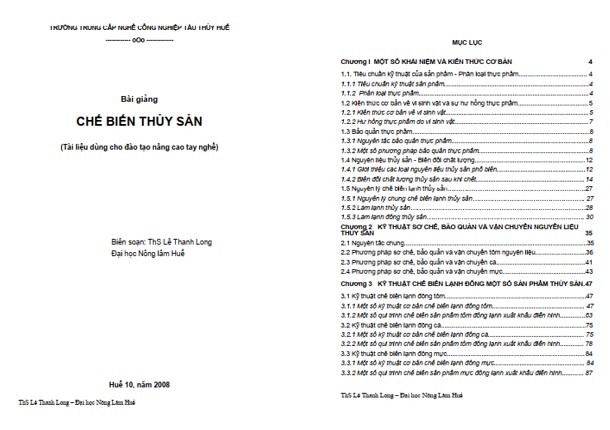 Bài giảng chế biến thủy sản PDF