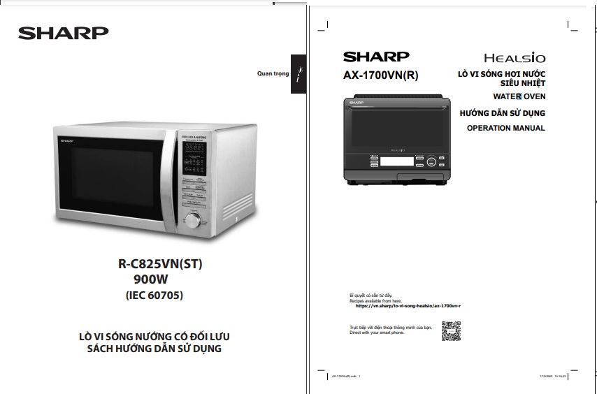 Sách hướng dẫn sử dụng lò vi sóng Sharp