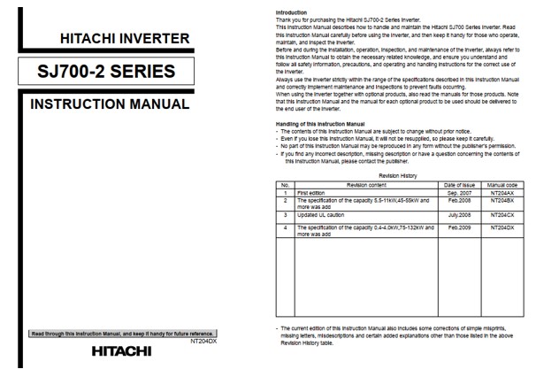 Tài liệu biến tần Hitachi SJ700 tiếng Việt PDF