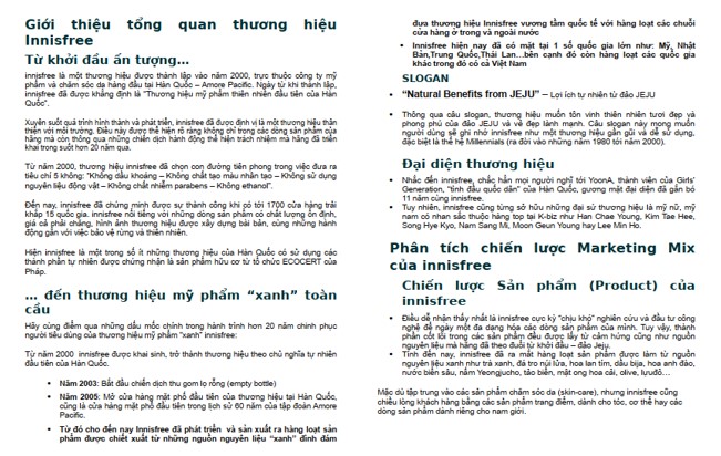 Chiến lược marketing của Innisfree
