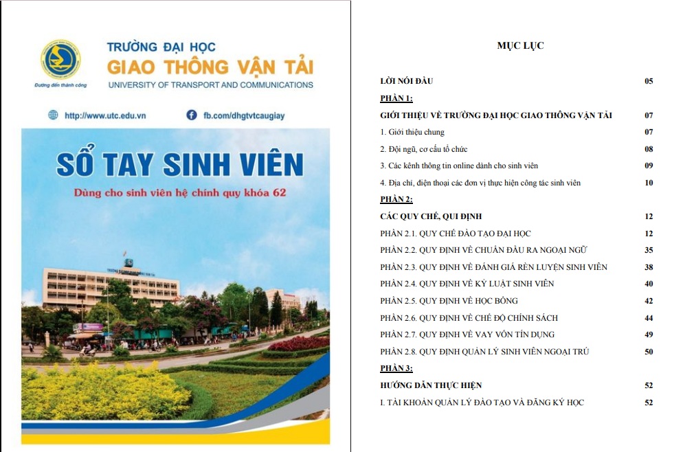 Sổ tay sinh viên UTC (Đại học Giao thông vận tải Hà Nội)