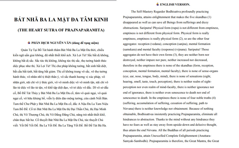 Bát nhã ba la mật đa tâm kinh PDF