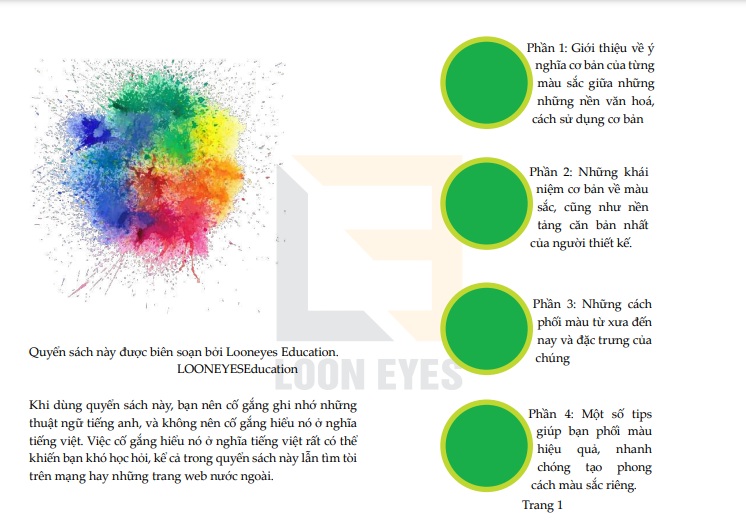 Màu sắc và phương pháp sử dụng PDF