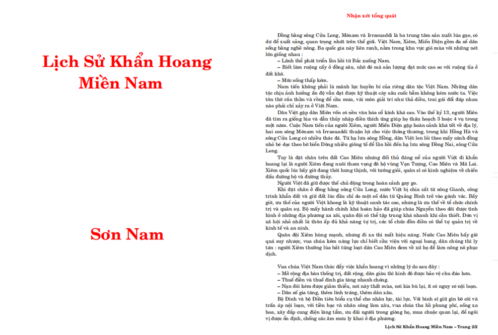 Lịch sử khẩn hoang miền Nam PDF