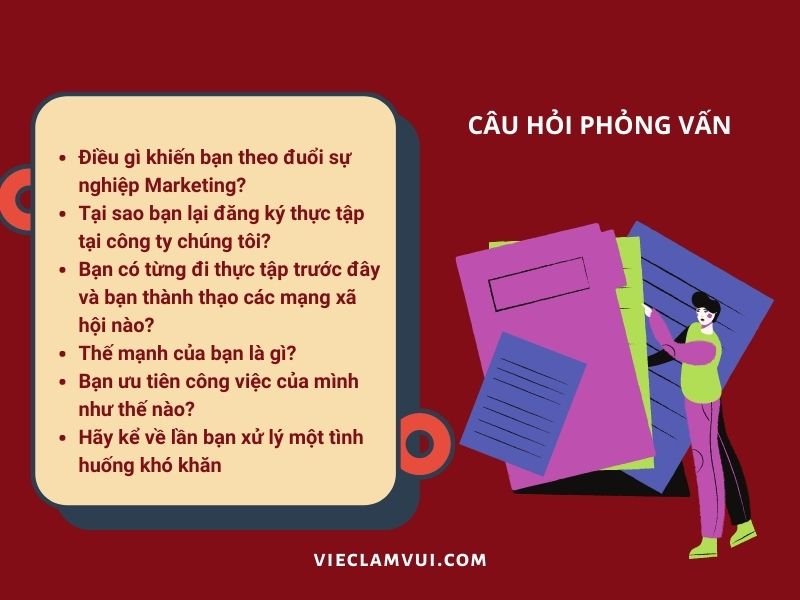 Câu hỏi phỏng vấn thực tập sinh Marketing