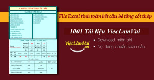File Excel tính toán kết cấu bê tông cốt thép