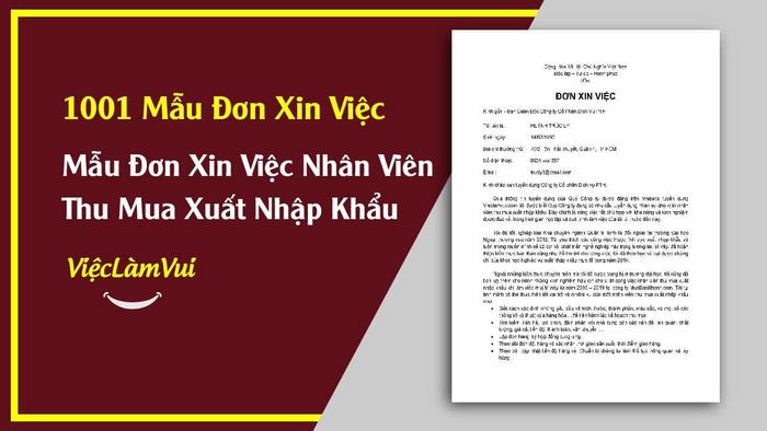 Mẫu đơn xin việc nhân viên thu mua XNK - 1001 mẫu đơn xin việc ViecLamVui