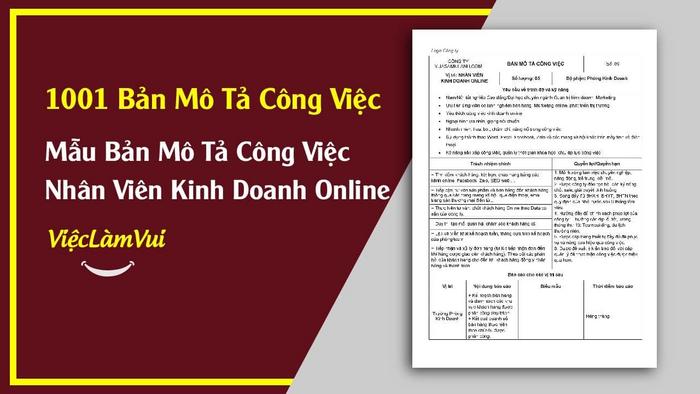 Mẫu bản mô tả công việc nhân viên kinh doanh online - 1001 bản mô tả công việc ViecLamVui
