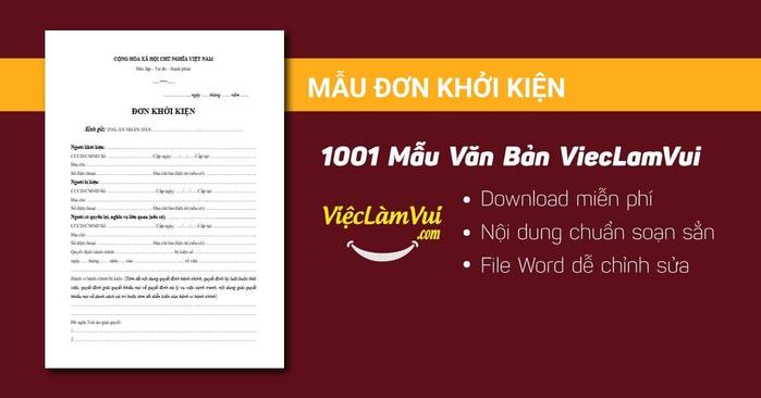Đơn khởi kiện - 1001 mẫu văn bản ViecLamVui