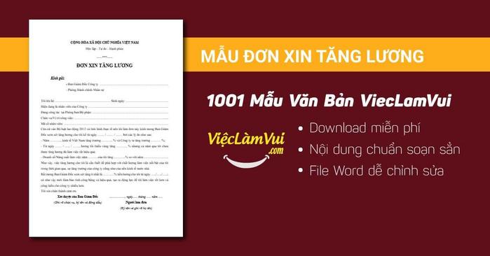Mẫu đơn xin tăng lương - 1001 mẫu văn bản ViecLamVui