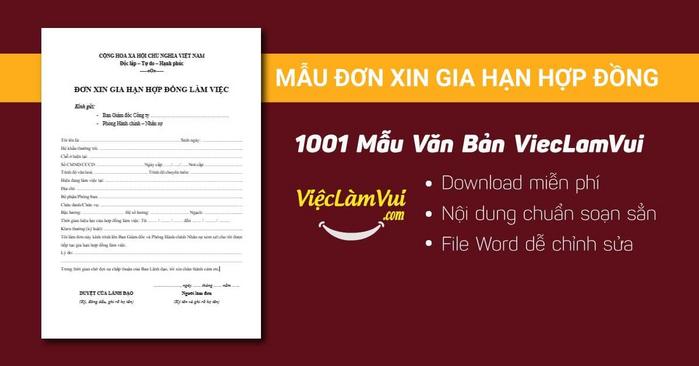 Mẫu đơn xin gia hạn hợp đồng - 1001 mẫu văn bản VieclamVui