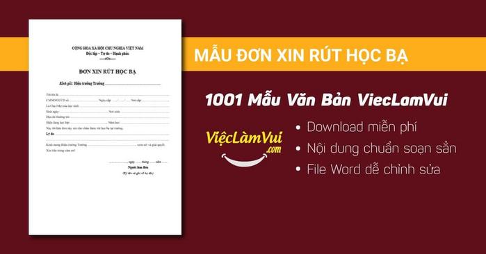 Mẫu đơn xin rút học bạ - 1001 mẫu văn bản ViecLamVui