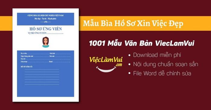 Mẫu bìa hồ sơ xin việc đẹp - 1001 Mẫu Văn Bản ViecLamVui