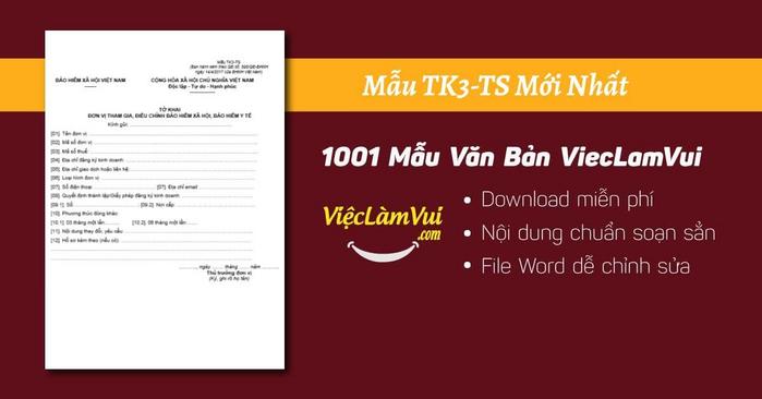 Mẫu TK3-TS Tờ khai đơn vị tham gia, điều chỉnh BHXH, BHYT