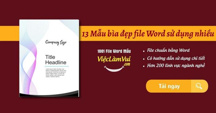 13 mẫu bìa đẹp file Word sử dụng nhiều nhất