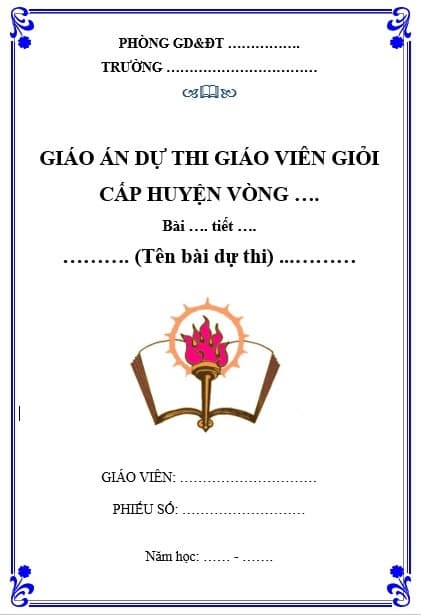 Mẫu bìa giáo án thi giáo viên giỏi đẹp file Word - ViecLamVui