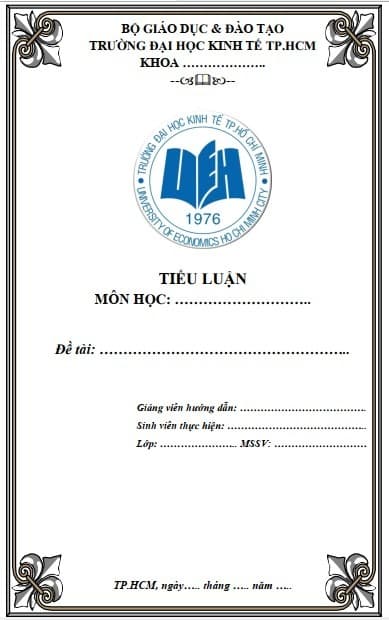 Mẫu bìa tiểu luận UEH đẹp file Word - ViecLamVui