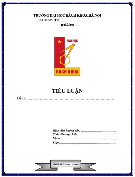 Mẫu bìa tiểu luận đại học Bách khoa Hà Nội - ViecLamVui
