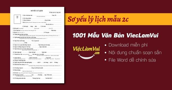 Sơ yếu lý lịch mẫu 2c - ViecLamVui