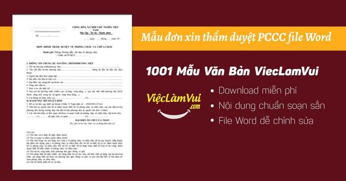 Mẫu đơn xin thẩm duyệt PCCC - Vieclamvui