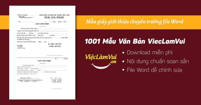 Mẫu giấy giới thiệu chuyển trường - Vieclamvui