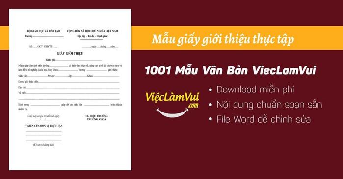 Mẫu giấy giới thiệu thực tập - Vieclamvui
