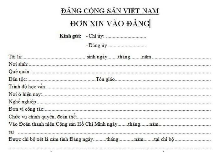 Hướng dẫn viết đơn xin vào Đảng chuẩn, chính xác nhất