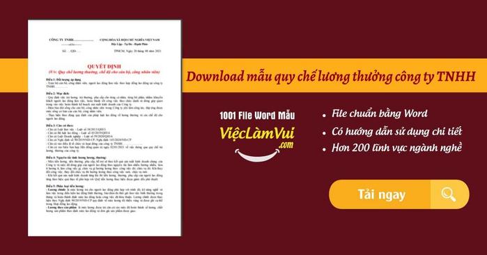 Download mẫu quy chế lương thưởng công ty TNHH