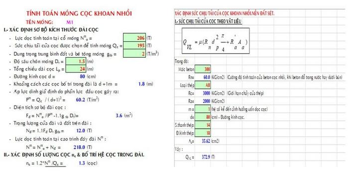 Bảng Excel tính toán móng cọc - ViecLamVui