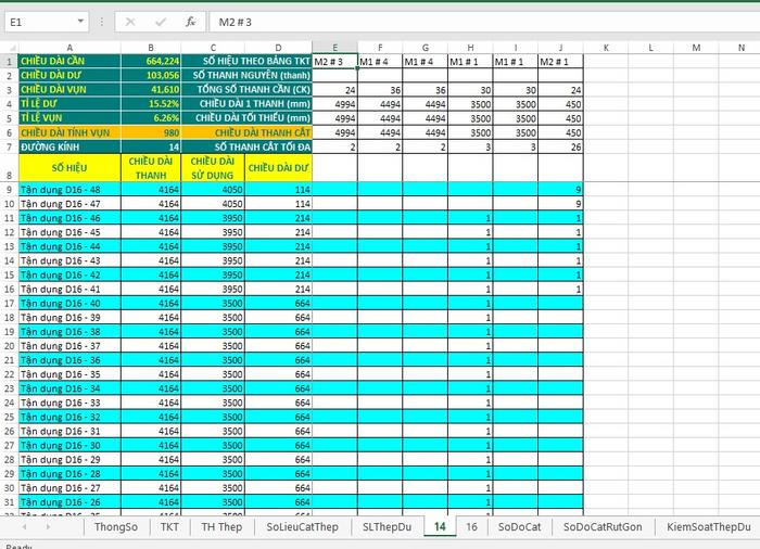 Hình ảnh minh họa Sheet cắt thép 14