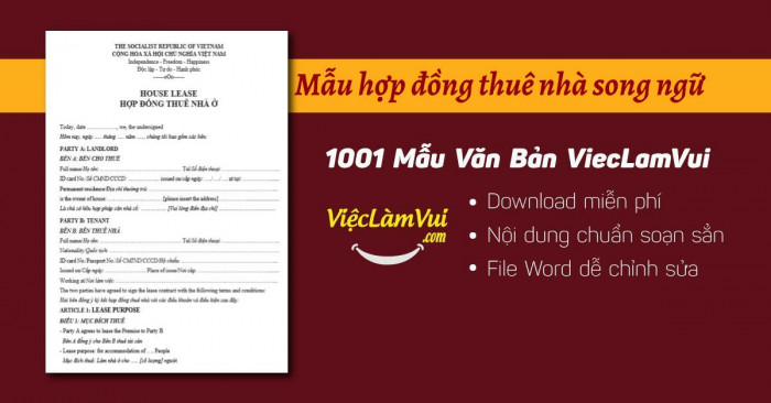 mẫu hợp đồng thuê căn hộ song ngữ anh việt