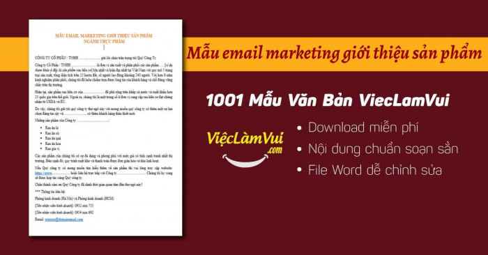 Mẫu email marketing giới thiệu sản phẩm chuyên nghiệp