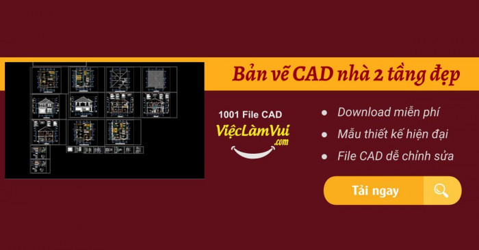Download bản vẽ CAD nhà 2 tầng miễn phí