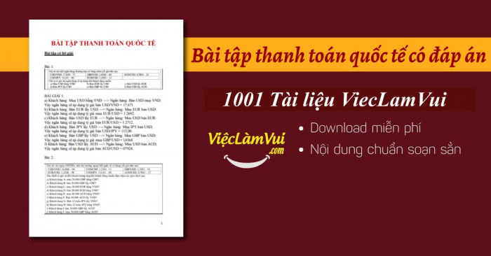 Bài tập thanh toán quốc tế có đáp án