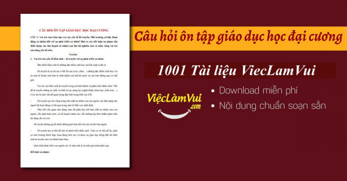 Câu hỏi ôn tập giáo dục học đại cương